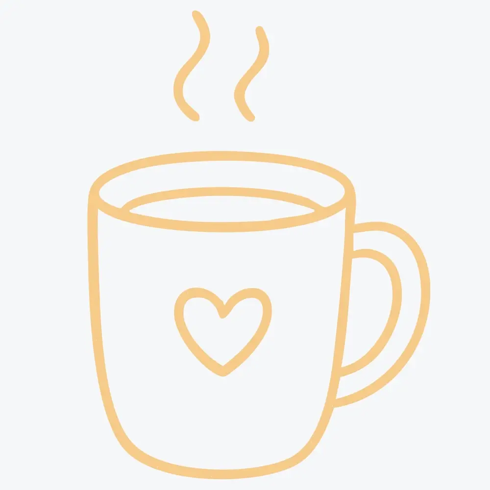 Icon of a cup of coffee to signify the comfort teleheath therapy offers.